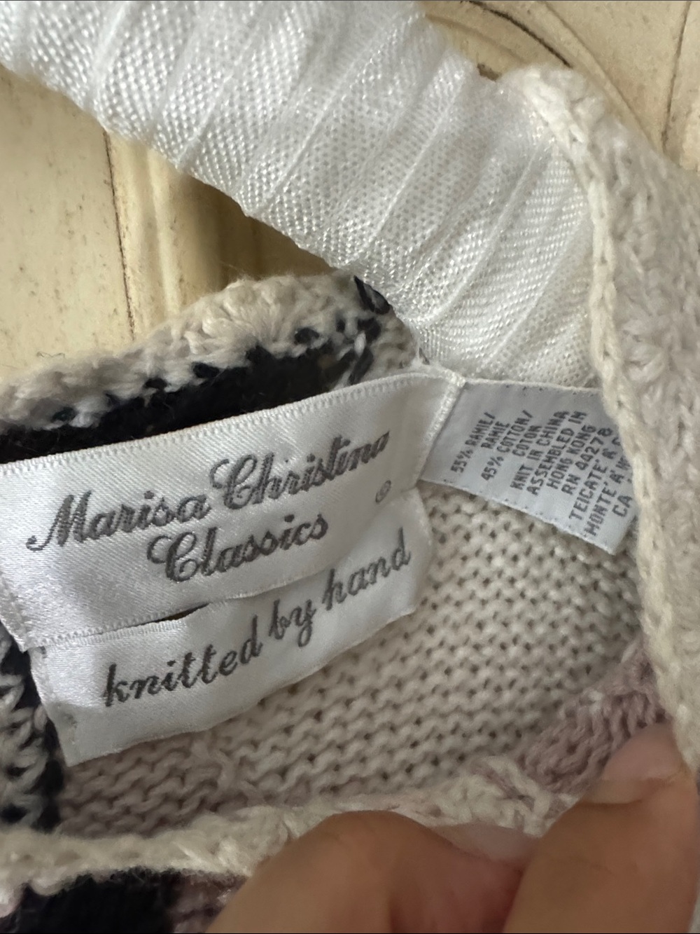 Marisa Christina 90’S Cottagecore Floral Hand Knit Sweater - Picture 8 of 12